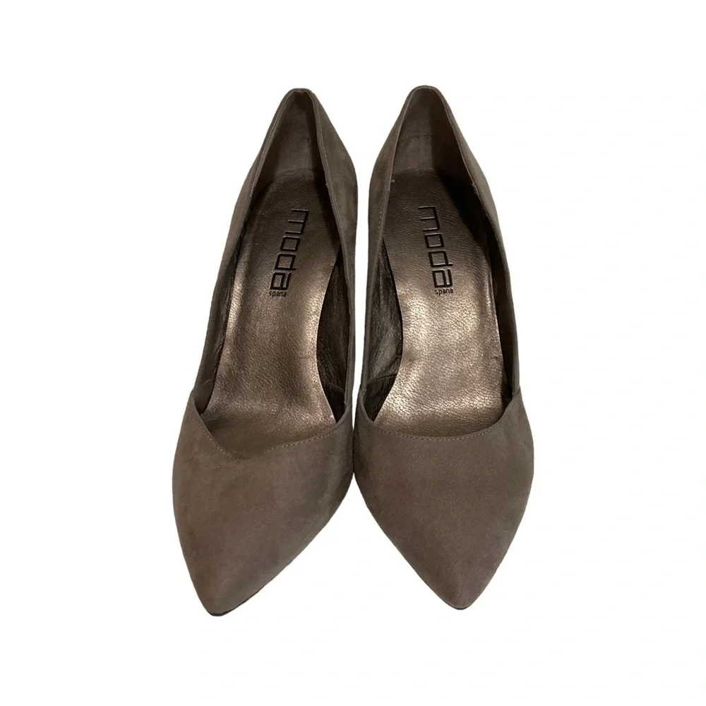Moda Spana Faux Suede High Heel Shoes Women’s Size 8.5 M Brown